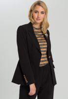 Einknopfblazer aus fließendem Crepe mit Brosche