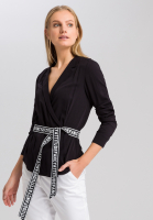 Wickelbluse mit Schriftgürtel