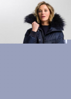 Outdoormantel mit Strickbündchen und Echtfell