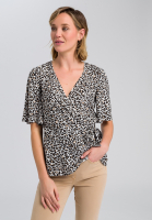 Wickelbluse im Leoparden-Dessin