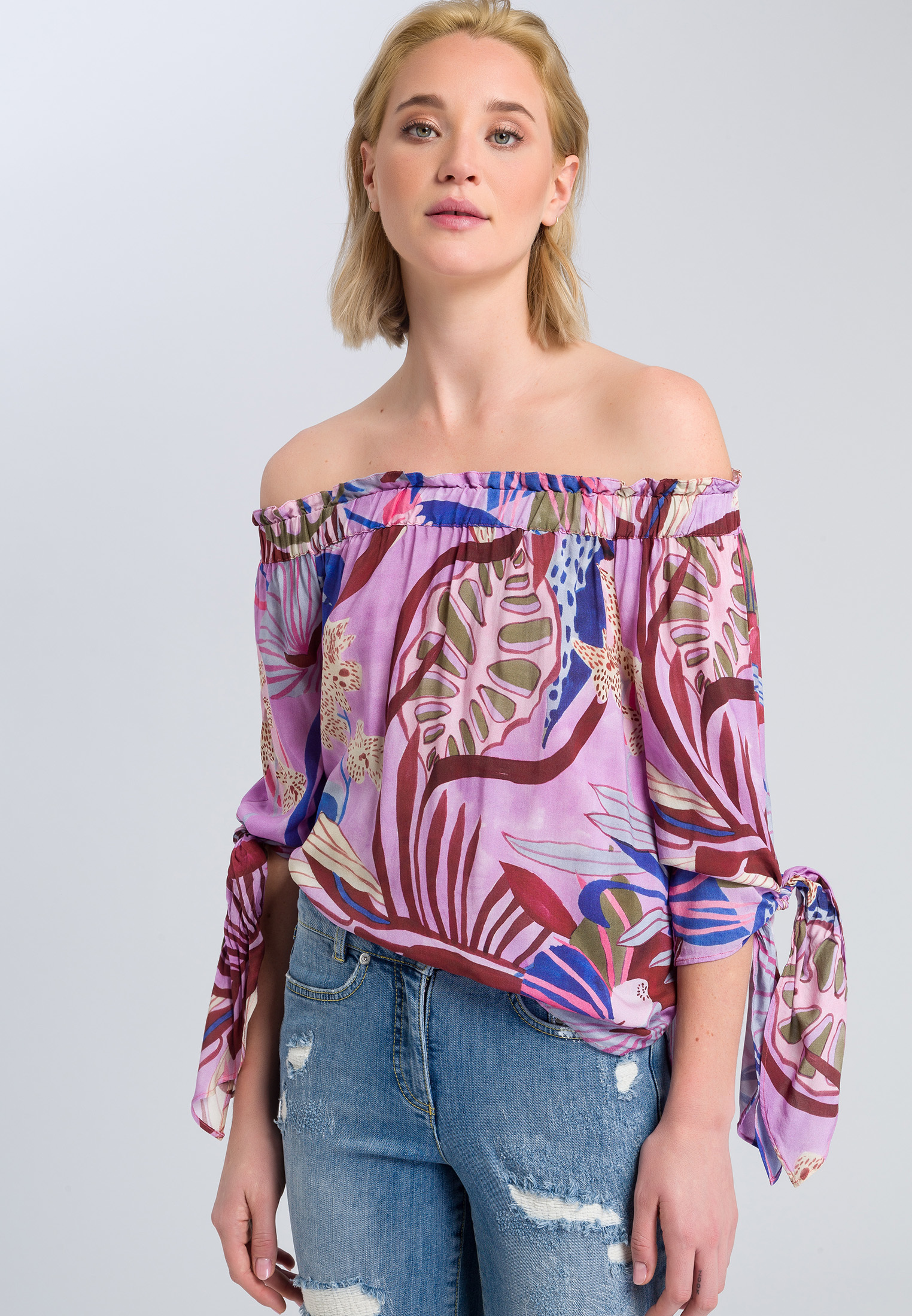 Off-Shoulder-Bluse mit Print | Blusen | Fashion