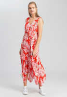 Maxi-Kleid mit Blätter-Dessin