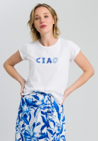 T-Shirt mit Paillettenstickerei