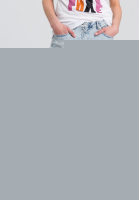 Jeansshorts mit Umschlagsaum