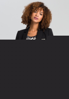 Blazer mit Metallicdetails und Brosche