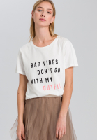 T-Shirt mit Schrift und Neondetail