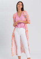 Longcardigan mit gestickten Badges