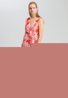 Maxi-Kleid mit Blätter-Dessin